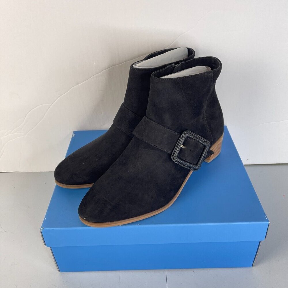 Jack Rogers Izzie Suede Bootie Ankle Boot Black Women Size 8.5